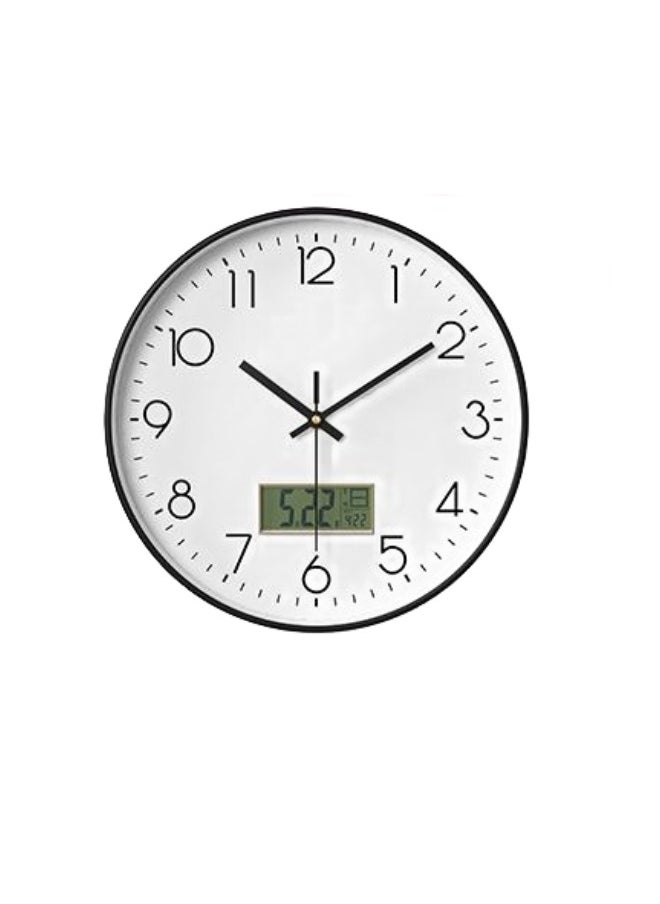 MIXDE - 12Inch Quartz Wall Clock Decorative Modern Mute Wall Clock Date Display - Image 1