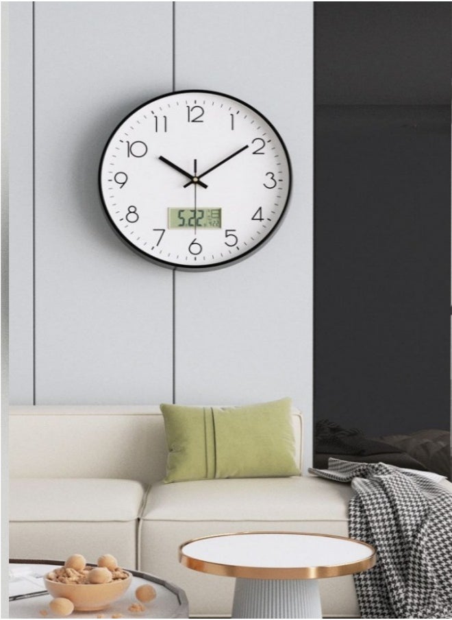 MIXDE - 12Inch Quartz Wall Clock Decorative Modern Mute Wall Clock Date Display - Image 1
