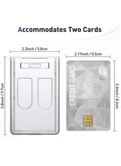 Y&D Heavy-Duty Badge Holders Rigid Hard Plastic ID Access Vertical Holder Dual 2-Sided Transparent Credit Card Protector Case(10 Pieces)  - Image 5