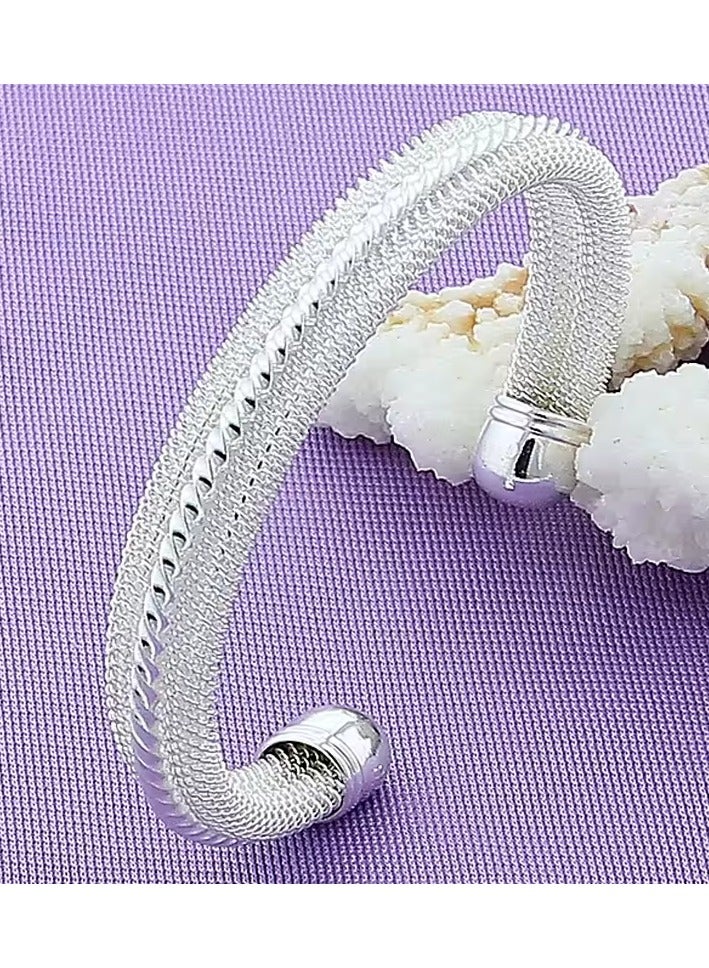 Fashion Jewelry Woven Mesh Bangle Cuff Bracelet