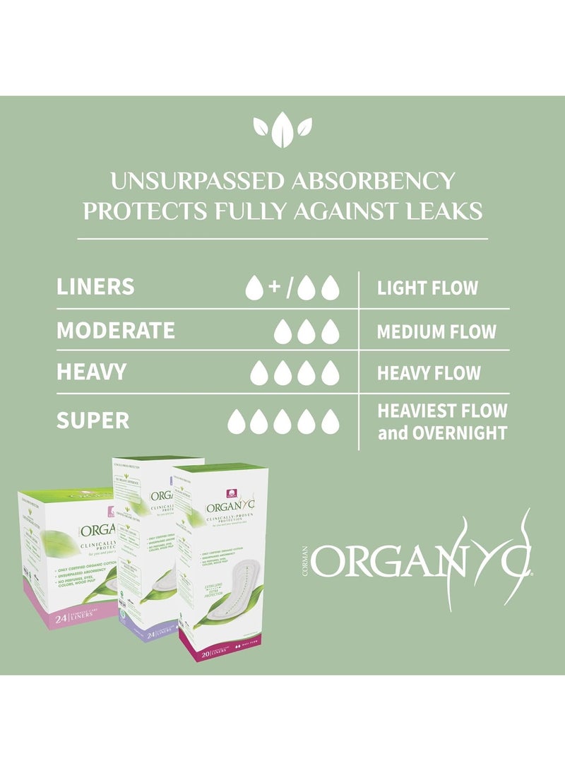 Organyc Clinically Proven Protection Organic Cotton Panty Liner, Flat, 24 Pieces - Pack of 1 - Image 2