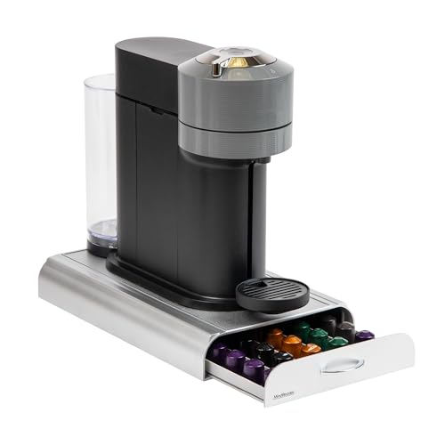 Mind Reader Nespresso Compatible Capsule Drawer, Countertop, Coffee Pod Holder, Storage, 9.25"L x 15"W x 2"H, Silver - Image 1