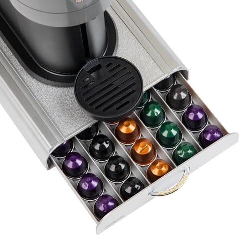 Mind Reader Nespresso Compatible Capsule Drawer, Countertop, Coffee Pod Holder, Storage, 9.25"L x 15"W x 2"H, Silver - Image 4