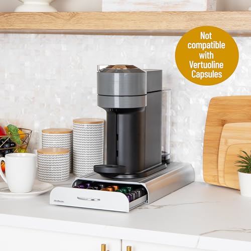 Mind Reader Nespresso Compatible Capsule Drawer, Countertop, Coffee Pod Holder, Storage, 9.25"L x 15"W x 2"H, Silver - Image 2