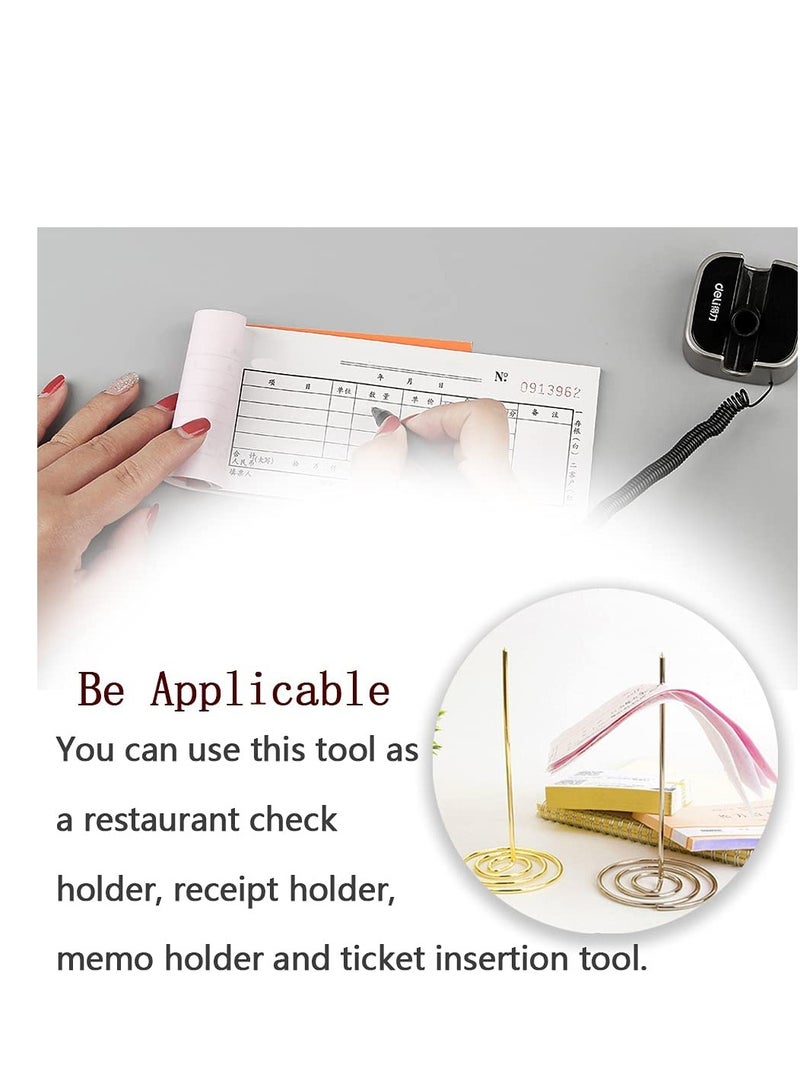 Generic Desk Receipt Holder Straight Rod Check Spike Memo Clip Bill Fork Stick Paper for Office Restaurant, 2 Pcs  - Image 3