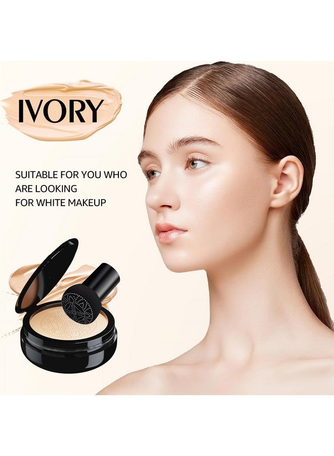OETUIOW Mushroom Head Air Cushion Cc Cream - Bb Cream Face Makeup Foundation For Mature Skin Moisturizing Concealer Brighten Long-Lasting, Even Skin Tone For All Skin Types, Ivory Color - Image 1