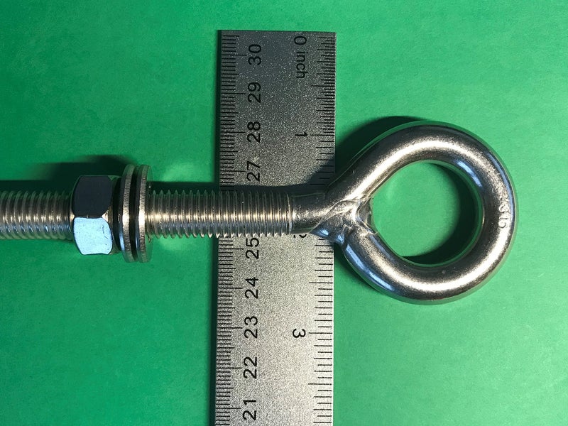 US STAINLESS 2 Pieces Stainless Steel 316 M12 Eye Bolt 12mm x 120mm (1/2" x 4 3/4") Marine Grade Pitch of 1.75 - Image 5