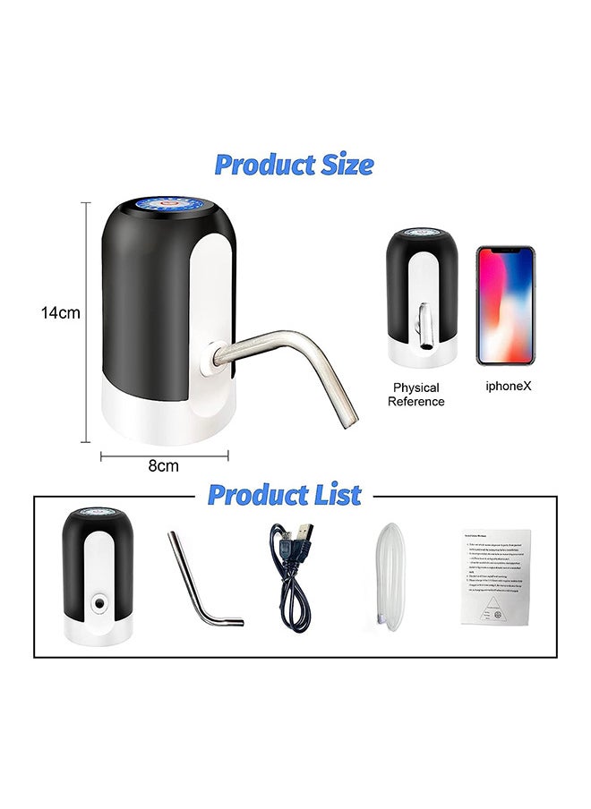 Home 5 Gallon Water Bottle Pump, USB Charging Portable Electric Water Pump for for for 2-5 Gallon Jugs USB Charging Portable Water Dispenser for Office, Home, Camping, Kitchen and etc,Black  - Image 2