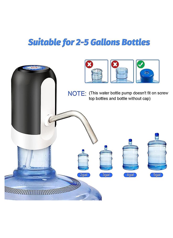 Home 5 Gallon Water Bottle Pump, USB Charging Portable Electric Water Pump for for for 2-5 Gallon Jugs USB Charging Portable Water Dispenser for Office, Home, Camping, Kitchen and etc,Black  - Image 4