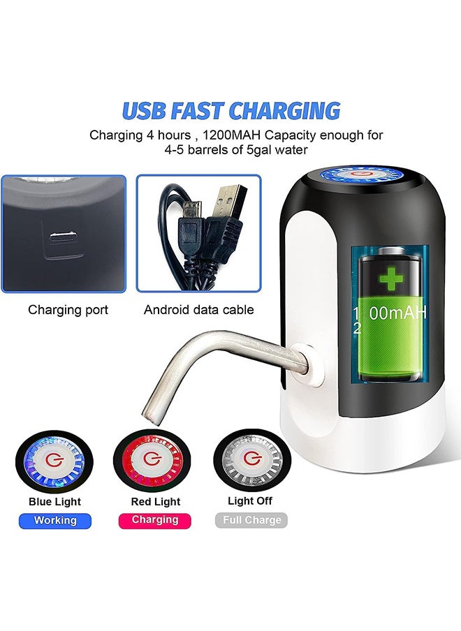 Home 5 Gallon Water Bottle Pump, USB Charging Portable Electric Water Pump for for for 2-5 Gallon Jugs USB Charging Portable Water Dispenser for Office, Home, Camping, Kitchen and etc,Black  - Image 5