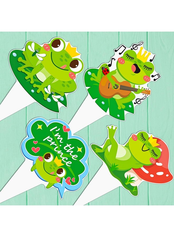 umoni Frog Cupcake Toppers Frog Birthday Cake Decorations Green 48Pcs Frog Animals Cupcake Picks Frog Theme Party Decorations for Fairy Tale Frog Prince Party Supplies - Image 5
