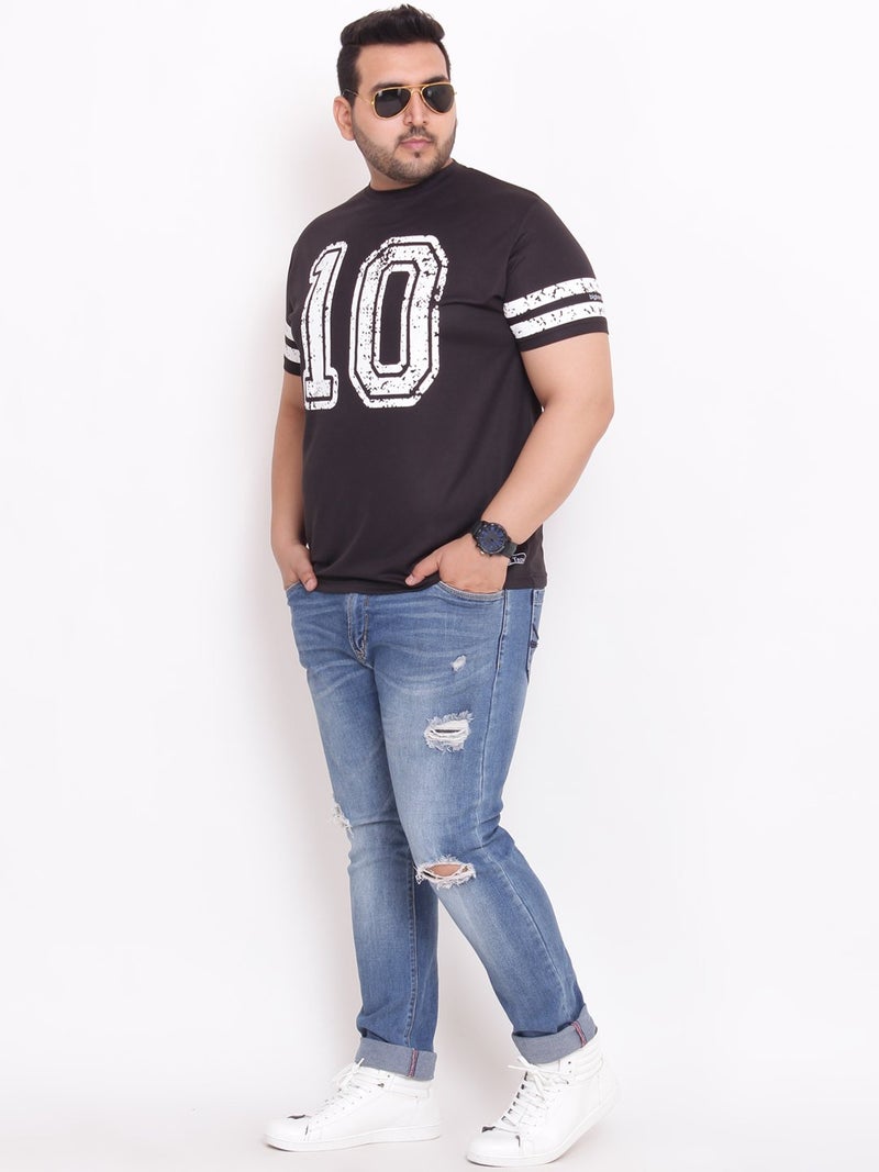 Bigbanana Men's Round Neck T-Shirt (CURT,Black,6XL) - Image 2