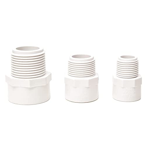 FangKingNo 5pcs 1.25Inch White 2-Way PVC Male Threaded Adapter Adaptador Macho Fittings (Slip to Male Thread) Coupling with 1.25-Inch Schedule 40-5 Pack (1 1/4") - Image 5