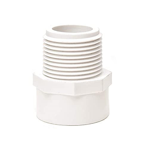FangKingNo 5pcs 1.25Inch White 2-Way PVC Male Threaded Adapter Adaptador Macho Fittings (Slip to Male Thread) Coupling with 1.25-Inch Schedule 40-5 Pack (1 1/4") - Image 2