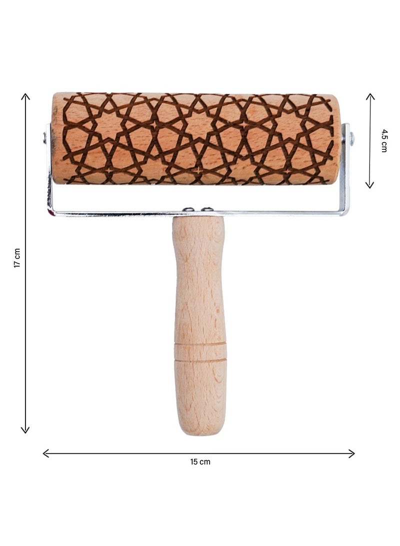 HilalFul Islamic Art Rolling Pin | Baking Tool | Kitchenware | Kitchen Accessory | Islamic Theme | Eid, Ramadan Inspired | Wooden | Non-Stick | Easy Grip | Smooth Surface | Easy To Clean - Image 4