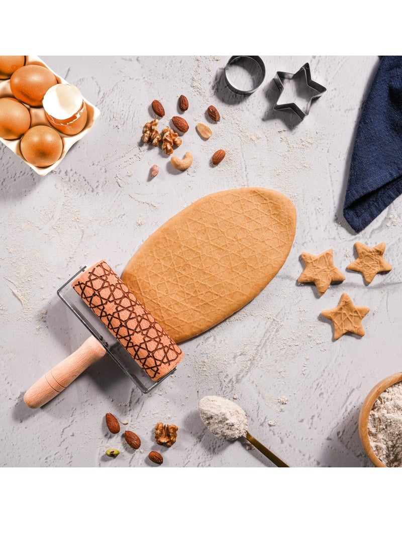 HilalFul Islamic Art Rolling Pin | Baking Tool | Kitchenware | Kitchen Accessory | Islamic Theme | Eid, Ramadan Inspired | Wooden | Non-Stick | Easy Grip | Smooth Surface | Easy To Clean - Image 2