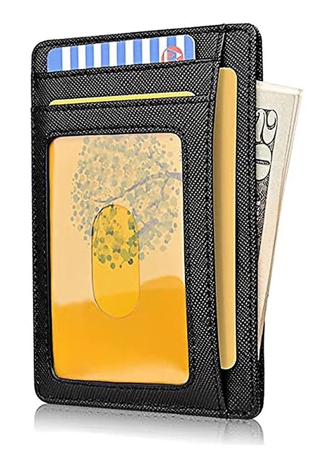 واي جيه محفظة نحيفة للرجال والنساء مع مشبك نقود وحاجب للبطاقات الائتمانية، محفظة ثنائية الطي للرجال، محفظة جلدية نحيفة وبسيطة للجيب الأمامي، مشبك بطاقات ائتمان، حقيبة نقود، منظم بطاقات العمل - Image 2