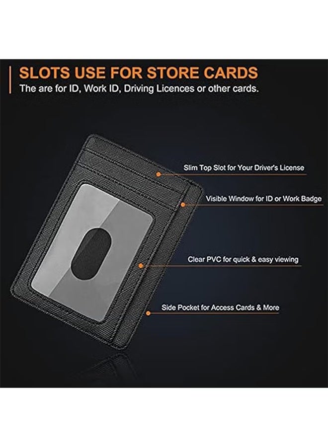 واي جيه محفظة نحيفة للرجال والنساء مع مشبك نقود وحاجب للبطاقات الائتمانية، محفظة ثنائية الطي للرجال، محفظة جلدية نحيفة وبسيطة للجيب الأمامي، مشبك بطاقات ائتمان، حقيبة نقود، منظم بطاقات العمل - Image 3