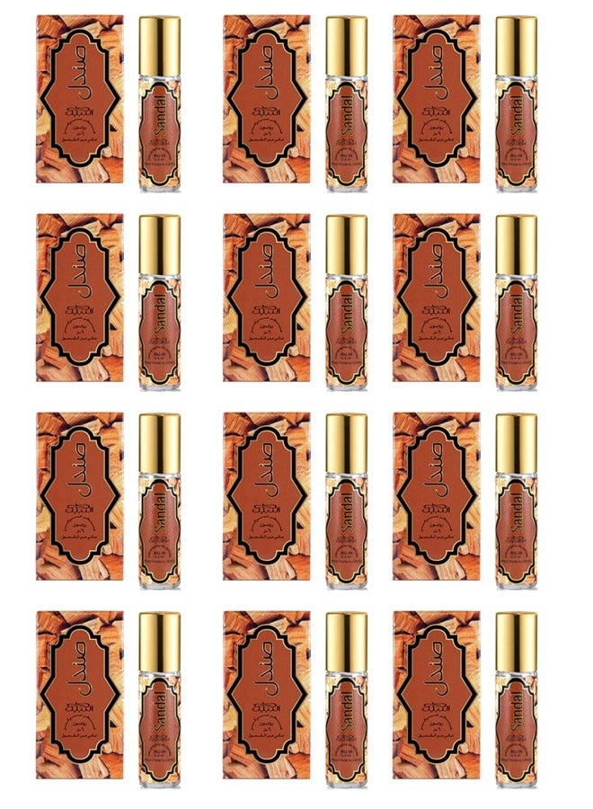 Nabeel 12 Pcs Nabeel Sandal Alcohol Free Roll On Oil Perfume 6ML - Image 1