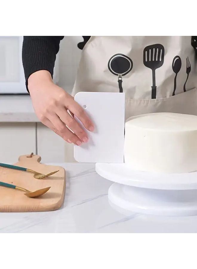 1pc Creamy White Lightweight Plastic Cake Spatula For Smooth Icing Pastry Baking Kitchen - Image 2