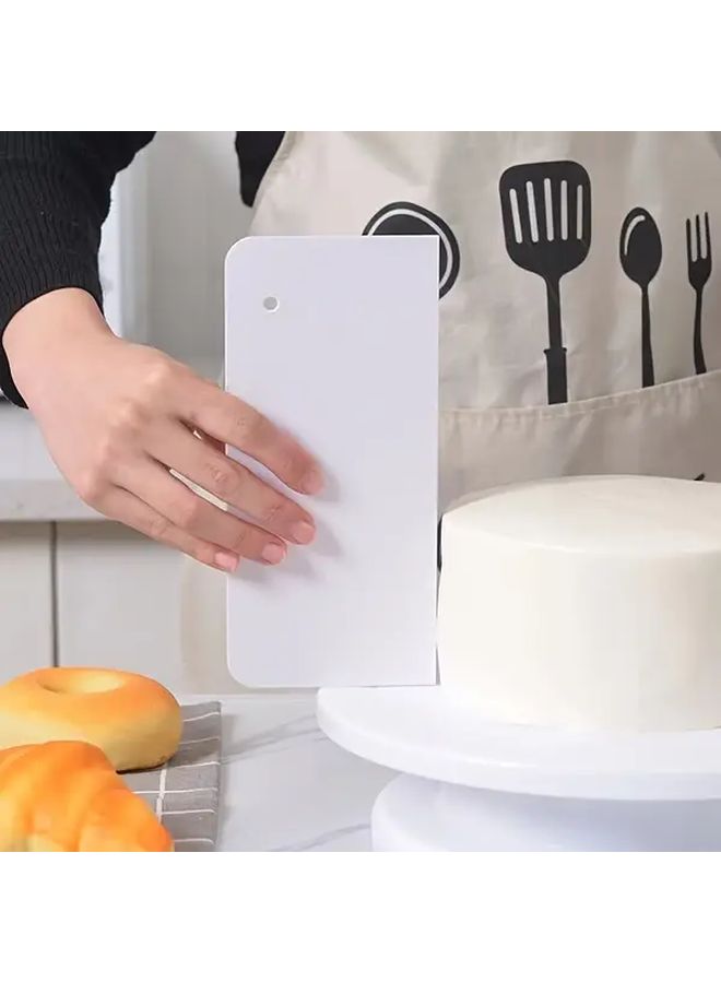 1pc Creamy White Lightweight Plastic Cake Spatula For Smooth Icing Pastry Baking Kitchen - Image 5