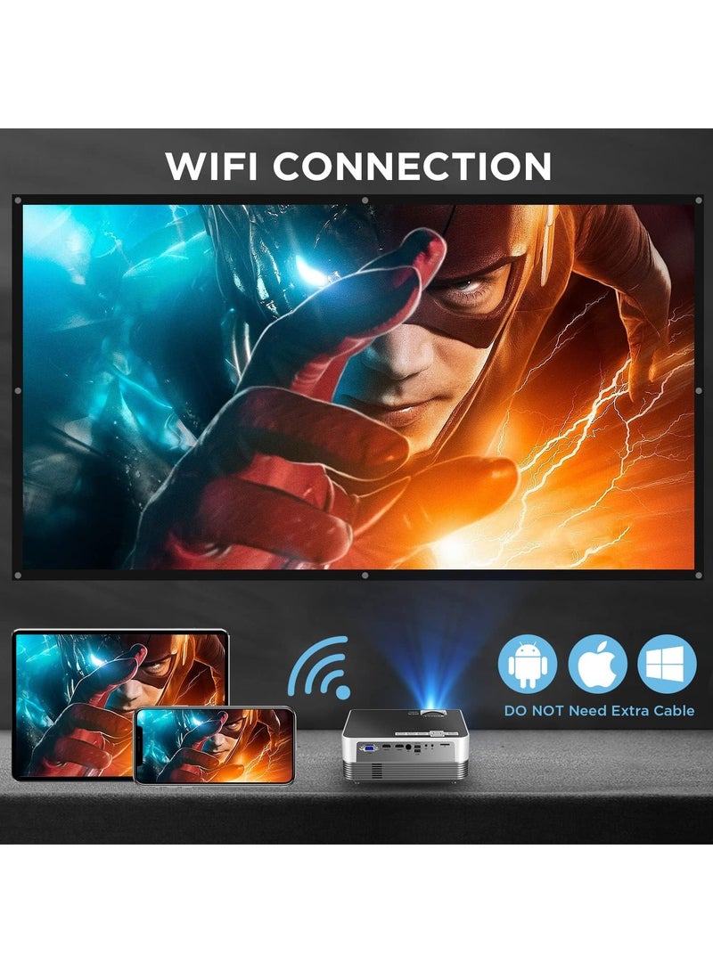 LAESO Native 1080P WiFi Bluetooth Projector, 8500L HD Video Mini Projector with Carrying Bag,Support 4K & 300" Screen, Portable Outdoor Movie Projector for TV Stick, HDMI, AUX, PS4, Laptop, Phone  - Image 3