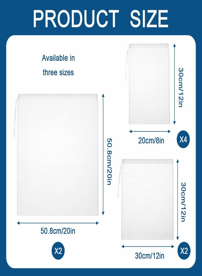Josojoou 8 Pcs Nut Milk Bag, 3 Sizes Nylon Cheese Cloth Bag for Straining, Strong Fine Mesh Nylon Cheese Cloth Strainer Bags, Reusable Nut Bags for Almond Milk Juice Coffee Tea Yogurt - Image 2