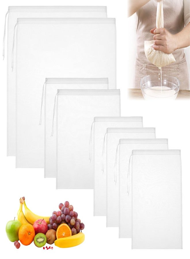 Josojoou 8 Pcs Nut Milk Bag, 3 Sizes Nylon Cheese Cloth Bag for Straining, Strong Fine Mesh Nylon Cheese Cloth Strainer Bags, Reusable Nut Bags for Almond Milk Juice Coffee Tea Yogurt - Image 1