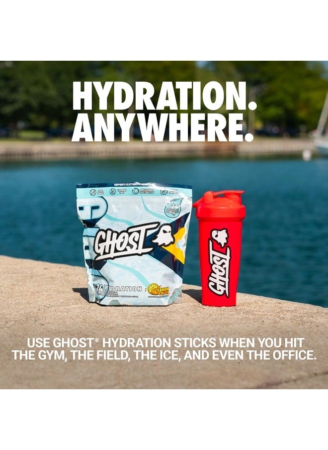 Ghost Hydration Packets, Lemon Crush, 24 Sticks, Electrolyte Powder - Drink Mix Supplement with Magnesium, Potassium, Calcium, Vitamin C - Vegan Friendly, Free of Soy, Sugar & Gluten  - Image 2