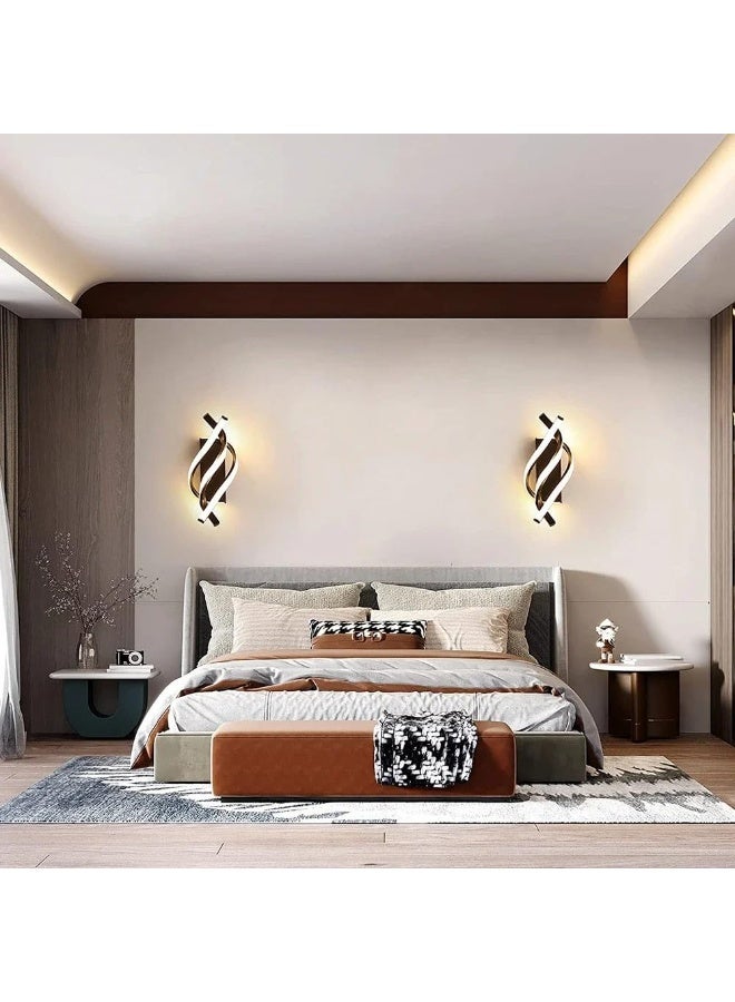Soofam LED Wall Sconce Lighting Spiral Wall Lights Indoor Contemporary Applique Murale Interieur Decor Bedside Lamps Simple Stylish Fixture for Stairs Living Room Aisle Hallway(Black,3000K) - Image 5