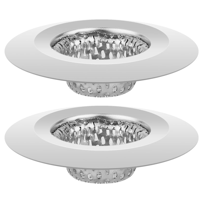 ChefBee Bathroom Sink Drain Strainer  2PCS 122 Stainless Steel Bathtub Shower Tub Drain Cover Hair Catcher Anticlogger Filter Plug for Mop Pool Utility Washbasin RV Sink