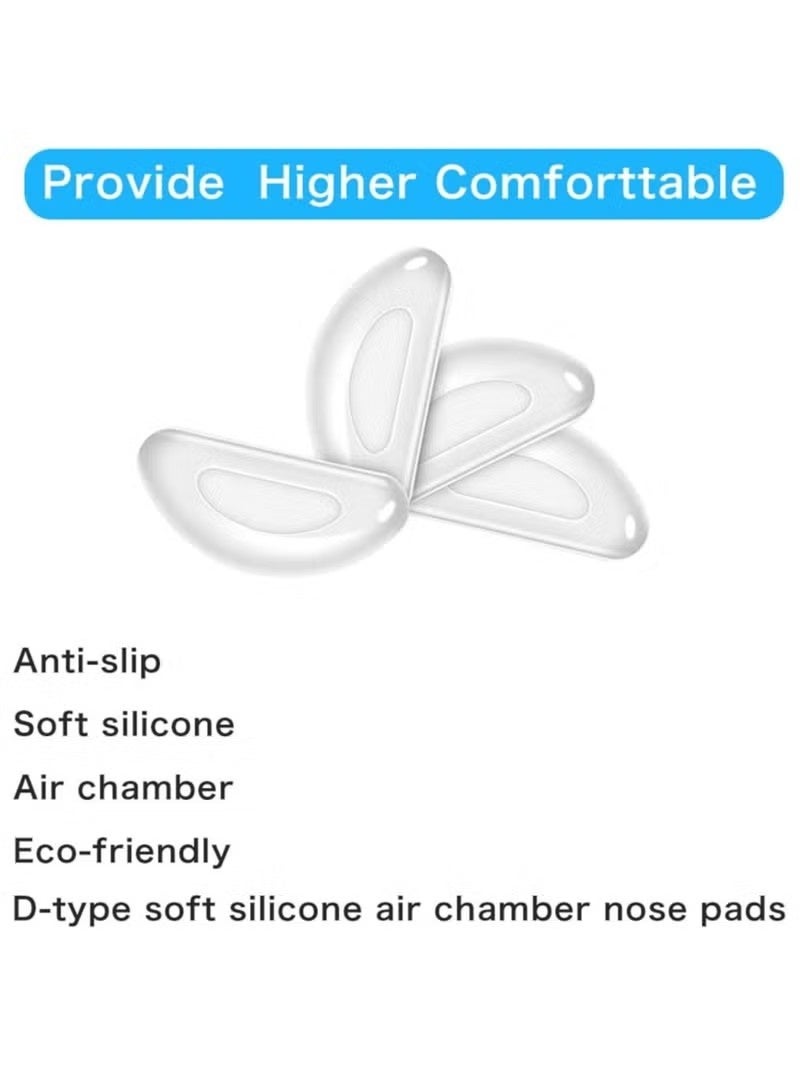 وسادات أنف للنظارات، 40 زوجًا من وسادات الأنف المصنوعة من السيليكون للنظارات، وسادات أنف ناعمة مضادة للانزلاق للإطارات البلاستيكية (شفافة/2 مم) - Image 2