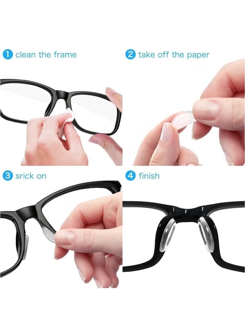 وسادات أنف للنظارات، 40 زوجًا من وسادات الأنف المصنوعة من السيليكون للنظارات، وسادات أنف ناعمة مضادة للانزلاق للإطارات البلاستيكية (شفافة/2 مم) - Image 4