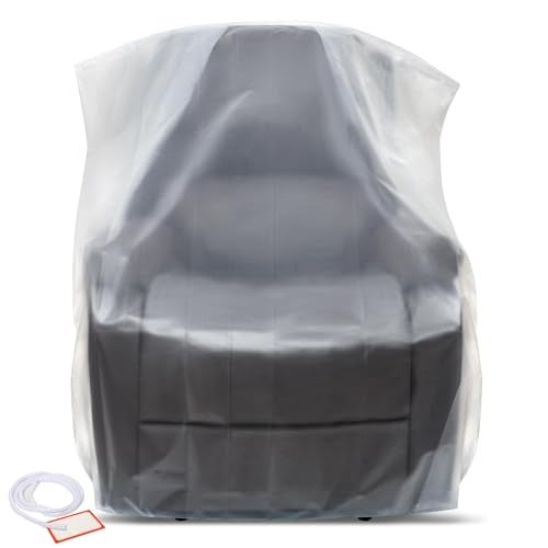 Storage Standard Plastic Furniture Covers for Moving Storage - Heavy-Duty Chair Cover Protectors, Waterproof & Dustproof Clear Moving Bags for Armchair or Recliner - Extra Large Bag Open Size 64 x 42 x 34 Inch - Image 1