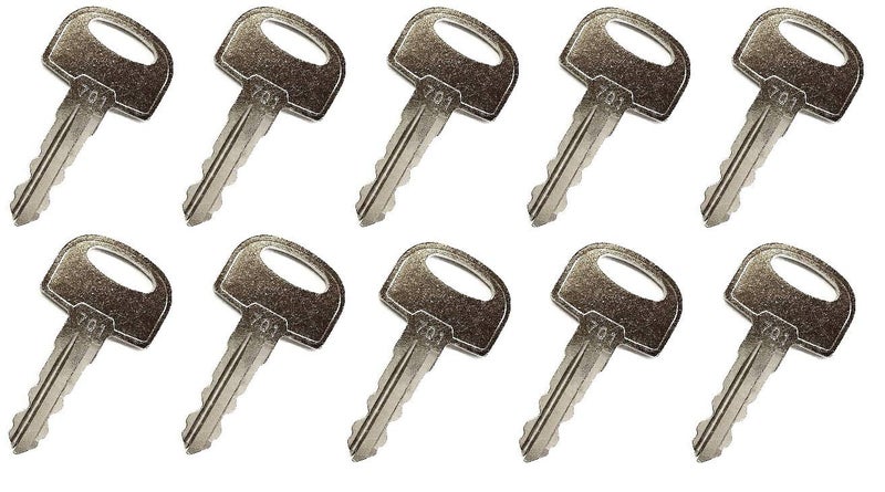AA 10 Pack Ignition Keys for Ditch Witch JCB Heavy Equipment 45501, 105-1790, 701 (10) - Image 1