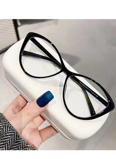 Generic Large frame cat's eye myopia glasses women's vintage anti-blue light flat mirror plain mirror frame glasses  - Image 1