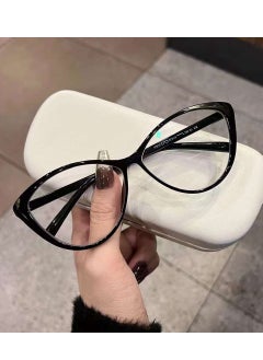 Generic Large frame cat's eye myopia glasses women's vintage anti-blue light flat mirror plain mirror frame glasses  - Image 3