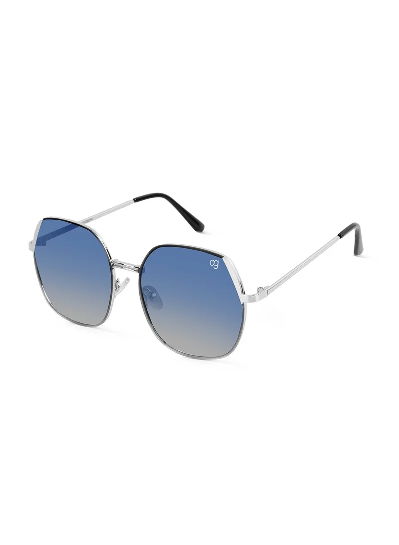 Woggles Latest &amp; Stylish UV Protected Glow Blue Round Sunglasses for Men &amp; Women