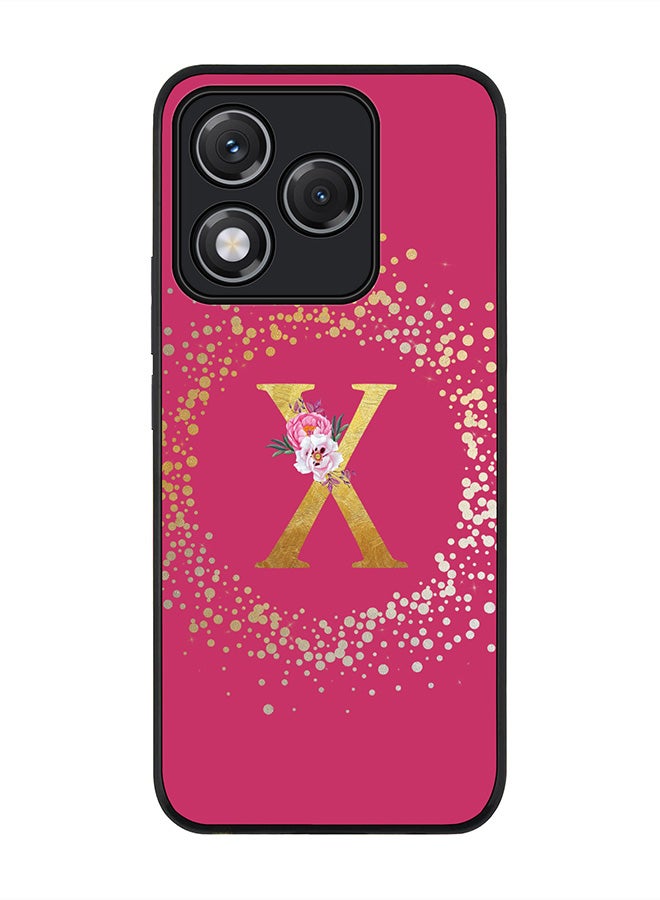 Stylizedd For Honor 400 Lite Case,Slim fit Camera Protection, Shockproof Thin Phone cover  - Custom Monogram Floral - X ( Deep Pink )