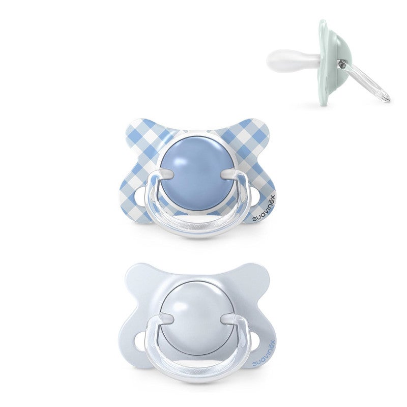 Suavinex, Pack of 2 Pacifiers for Babies 6/18 Months, with Physiological Silicone Teat SX Pro Symmetrical, Flat and Flexible, Respects Oral Development, Wild&Free Blue - Image 1