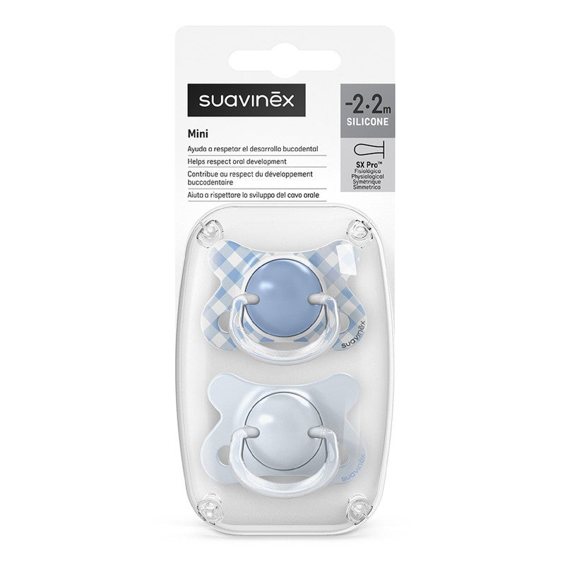 Suavinex, Pack of 2 Pacifiers for Babies 6/18 Months, with Physiological Silicone Teat SX Pro Symmetrical, Flat and Flexible, Respects Oral Development, Wild&Free Blue - Image 4