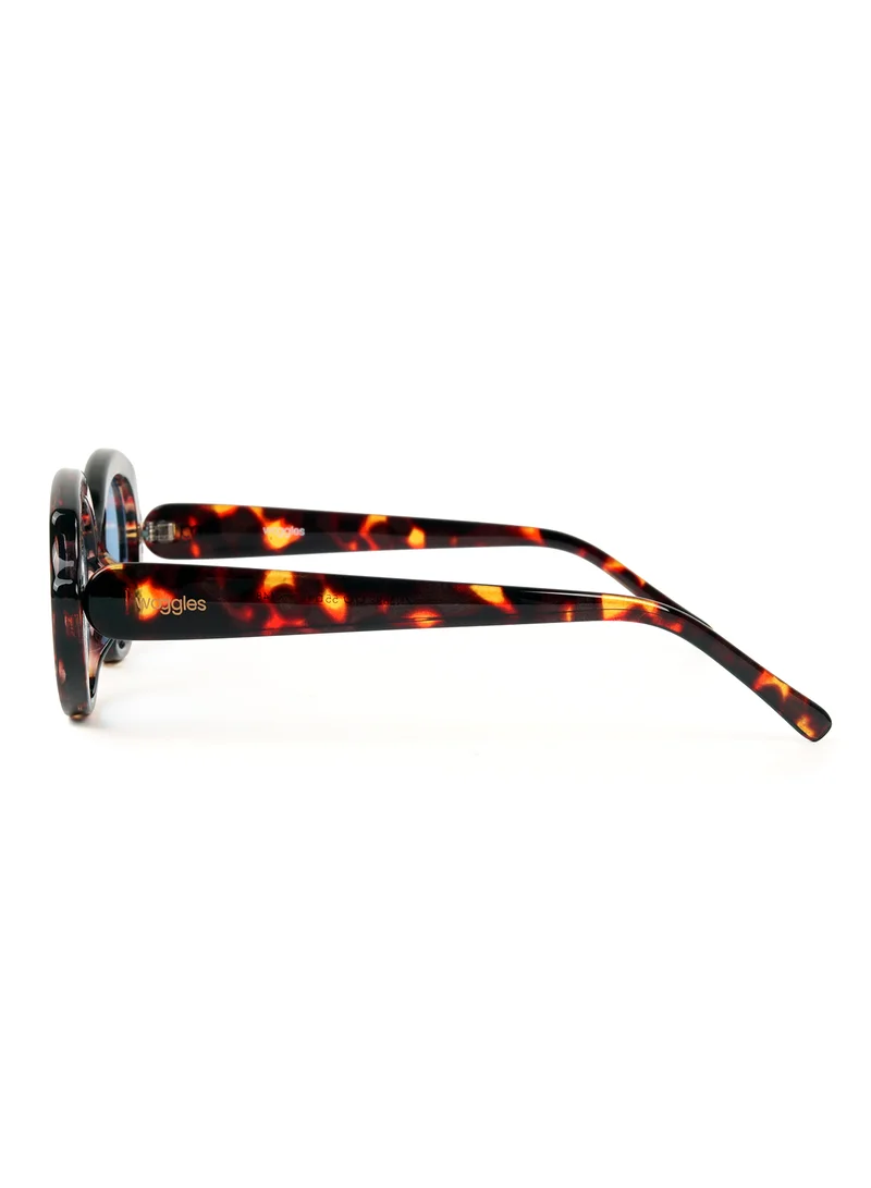 ووجلز Designer Blue Oval Sunglasses| Men & Women| 100% Uv Protection