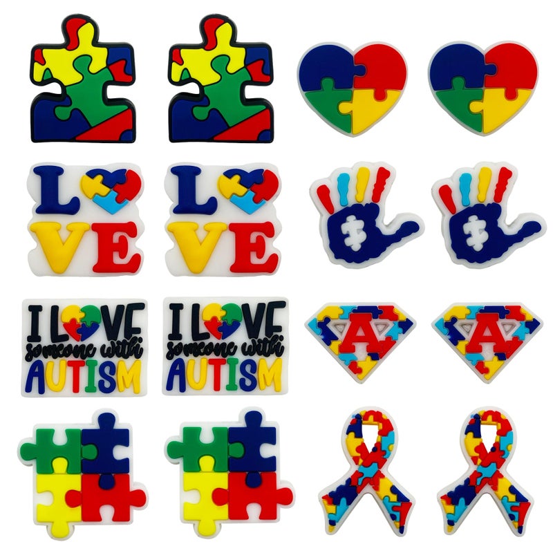 PEVOGON 16 Pcs Silicone Focal Bead Cute Loose Beads Accessory for DIY Keychains Bracelet Necklace Pens Lanyard Making Autism - Image 3