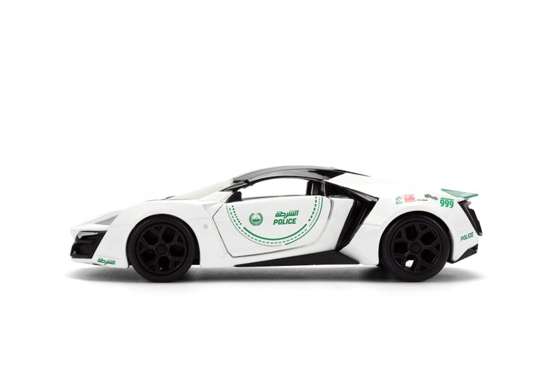 Jada Metal Lykan Hypersport Dubai Police Die-Cast Car (1:24, White/Green) - Image 2