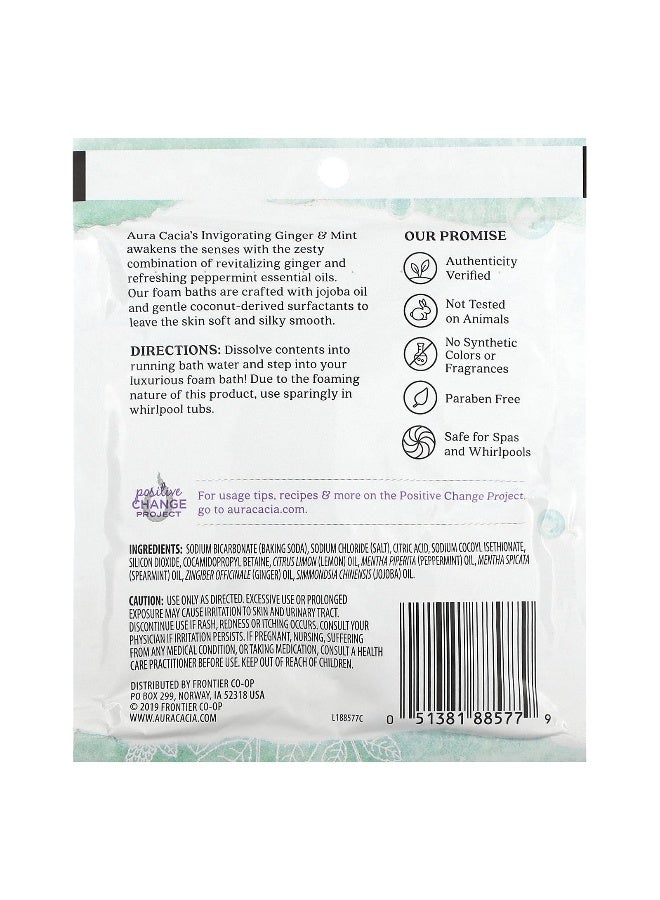 Aura Cacia Aura Cacia, Aromatherapy Foam Bath, Ginger & Mint, 2.5 oz (70.9 g)  - Image 2