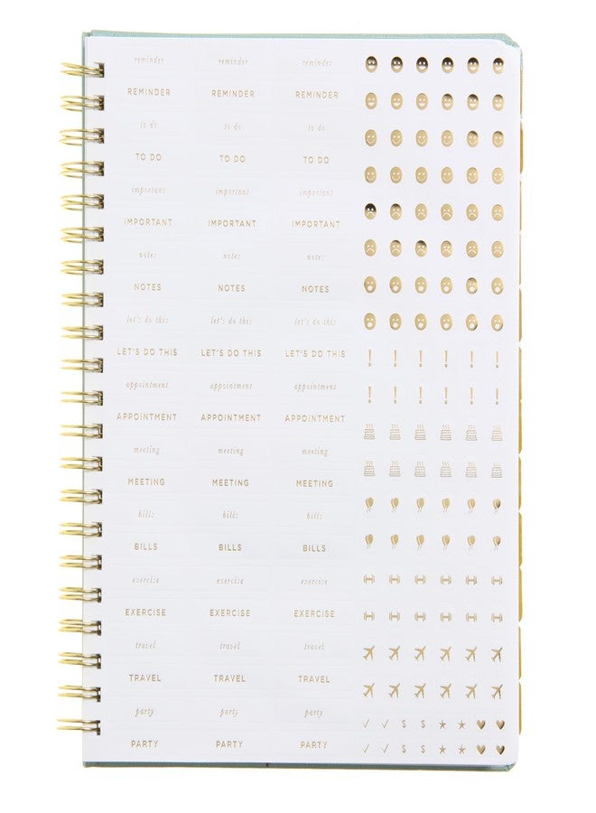 russell+hazel 2025-2026 Weekly Planner, Spiral Bound Bookcloth, Dew with Gold Foil Details, 9.1" x 11.2", July 2025 - June 2026, Features 52 Weekly Spreads, 1-Count - Image 2