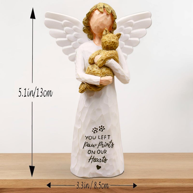 BORLESTA Cat Memorial Gifts, Pet Loss Sympathy Gift, Cat Gifts for Women, Pet Memorial Cats Remembrance Gift, in Memory of Cats Statue Hand-Painted Figurines (Brown) - Image 5