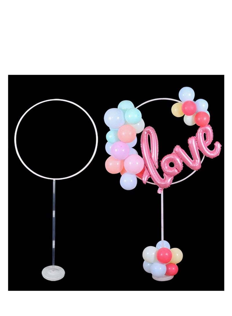 Zikra Balloon Round Arch Column Stand Flexible Cricle Frame Holder DIY Balloon Shape Stand Background Decoration for Baby Shower Birthday Wedding Party (27 x 63 Inch) - Image 1