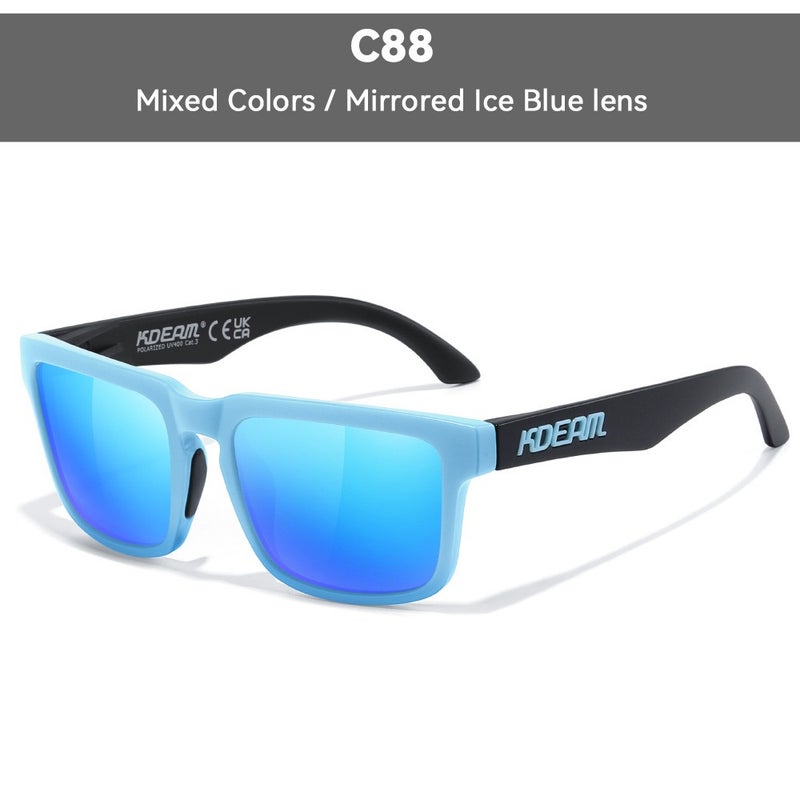 KDEAM Square Outdoor Polarized Sunglasses - Classic All-Match Unisex Eyewear for Fishing and Sports