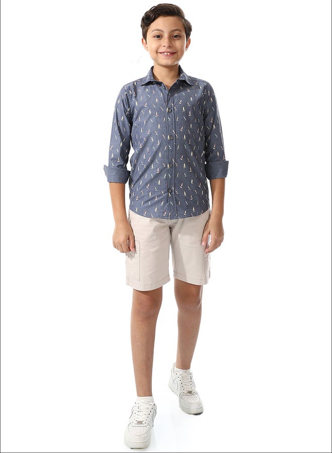 Andora Boys Dark Grey Long Sleeves Shirt_Grey - Image 1